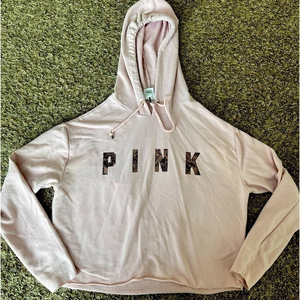 PINK Hooded‎ Cropped Sweatshirt Hoodie